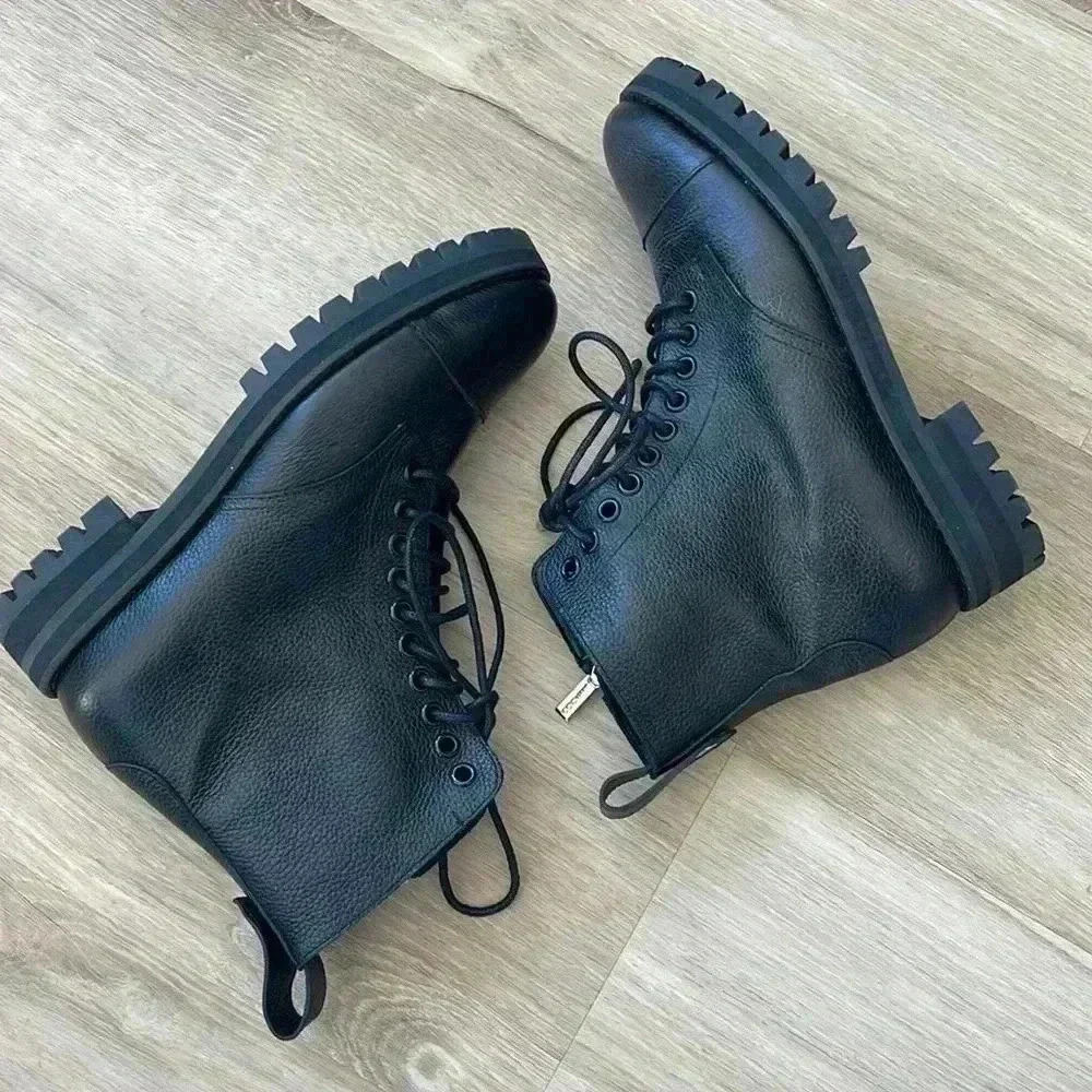 Jimmy Choo Black Side Zip Biker Boot sz 35.5 - Picture 2 of 11